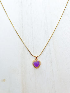 Lavender Heart Necklace